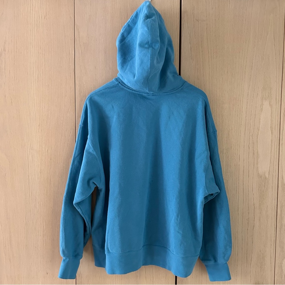 Jordan Flight Oversize Heavyweight Blue Fleece Hoodie Women's M Kangaroo Pocket - Picture 4 of 10
